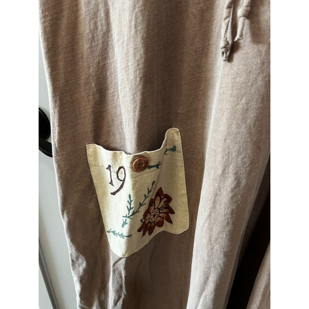 Vintage Art To Wear Isabel LA Maxi Dress Lagenlook Hand Painted Patch Sz-XL - Picture 7 of 11
